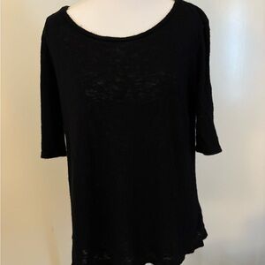 Velvet Black Short Sleeve Women's Knit Top
